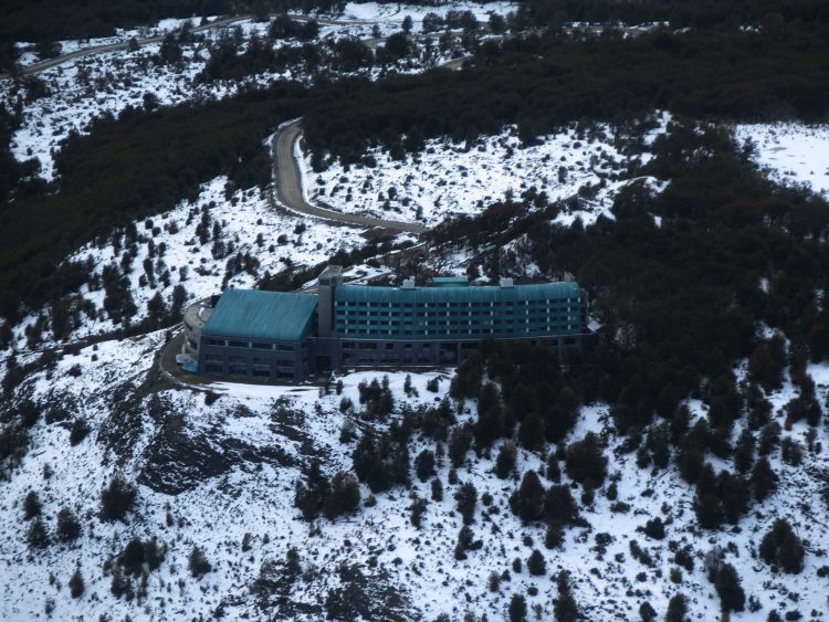 hotel visto durante o sobrevoo de helicoptero por ushuaia