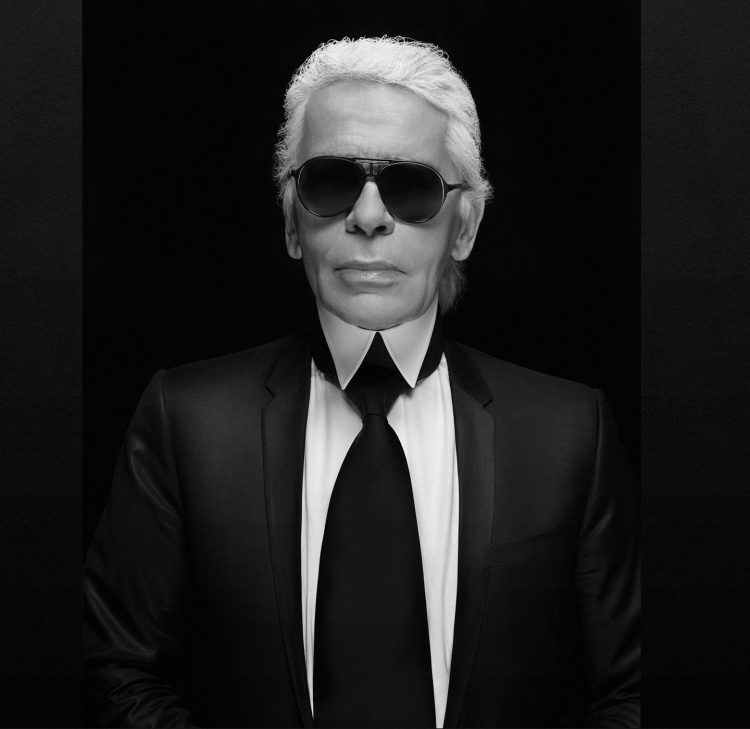 karl lagerfeld em branco e preto