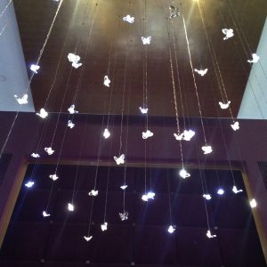 luminaria de cristal de borboletas