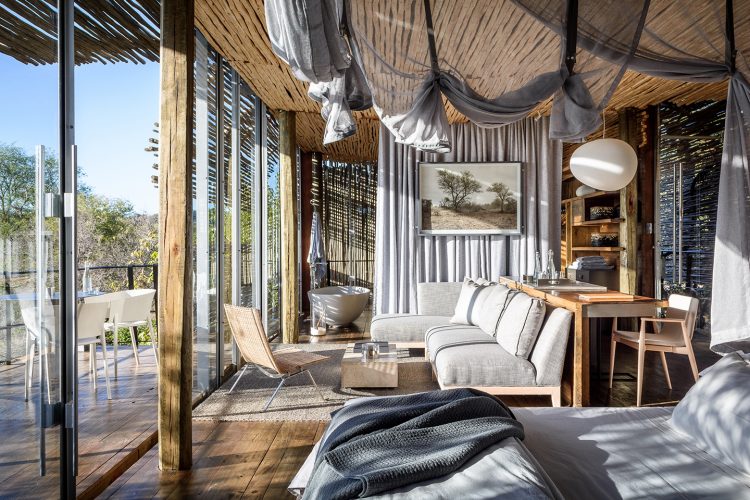 Apartamento do Singita Lebombo na África do Sul