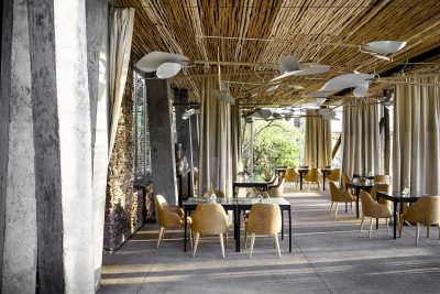 Restaurante do Singita Lebombo na África do Sul