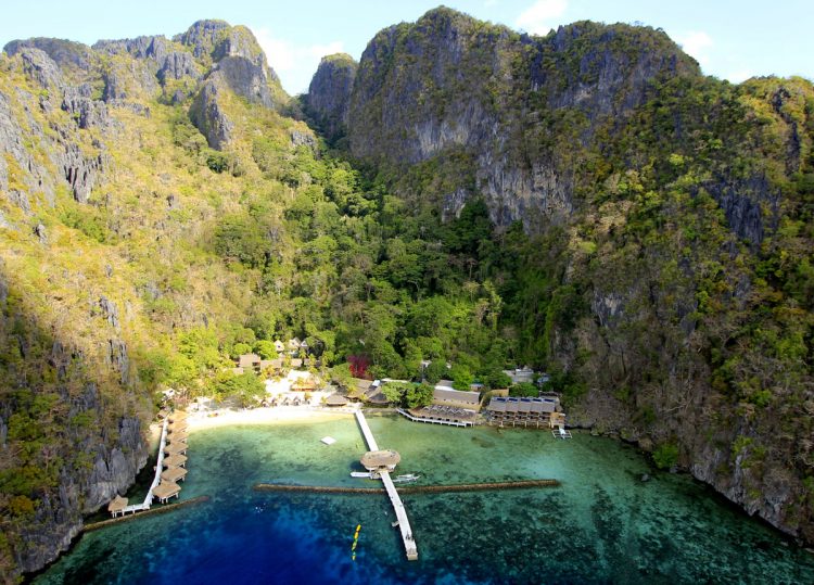 Vista aérea do El Nido Miniloc