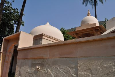 detalhes da arquitetura do hotel Amanbagh na Índia