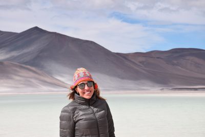 Lagunas Águas Calientes no deserto do Atacama