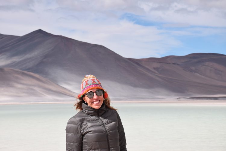 Lagunas Águas Calientes no deserto do Atacama